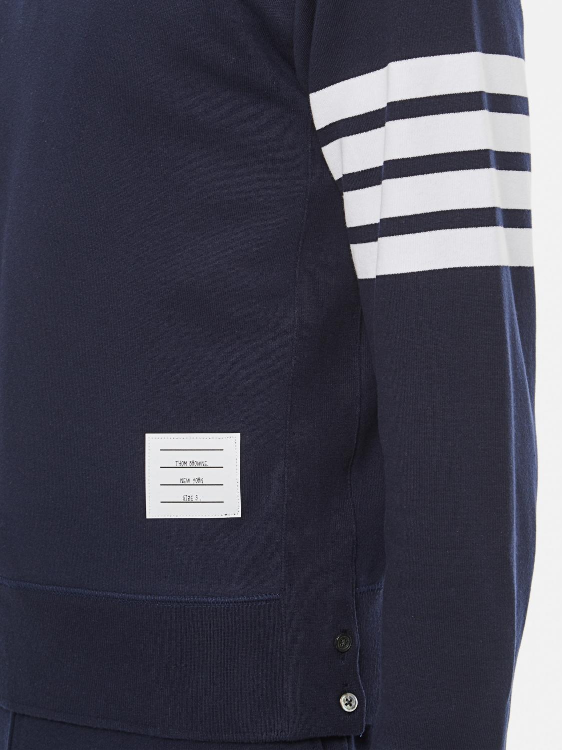THOM BROWNE SUDADERA: Sudadera básica de algodón Thom Browne, Azul Oscuro - Img 4