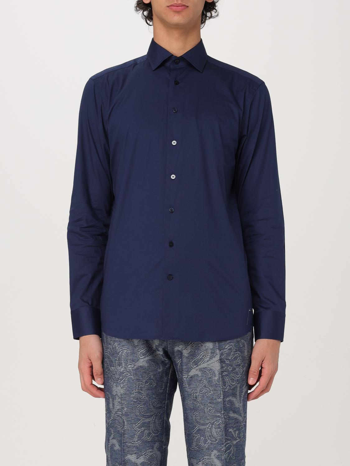 ETRO CAMICIA: Camicia classica Etro in cotone stretch , Blue - Img 1
