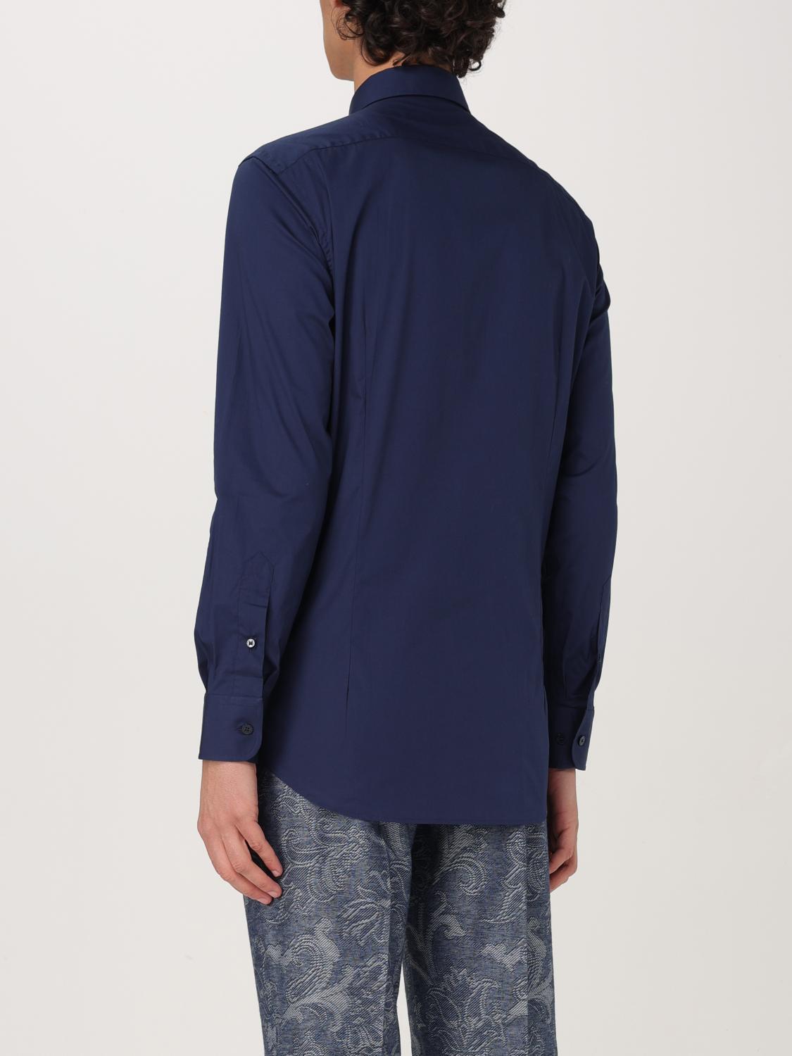 ETRO CAMICIA: Camicia classica Etro in cotone stretch , Blue - Img 3