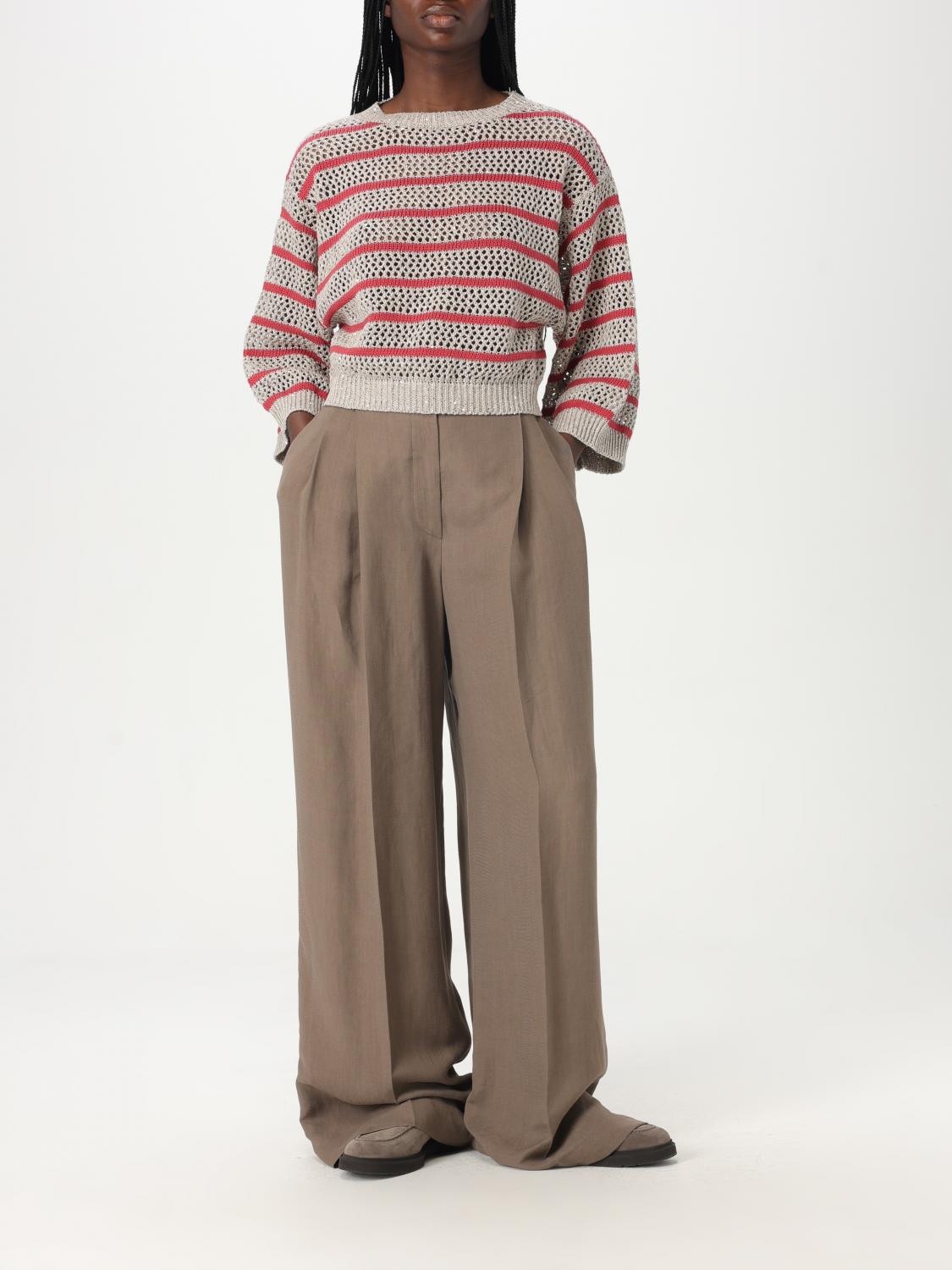 BRUNELLO CUCINELLI PULLOVER: Pullover damen Brunello Cucinelli, Rot - Img 2