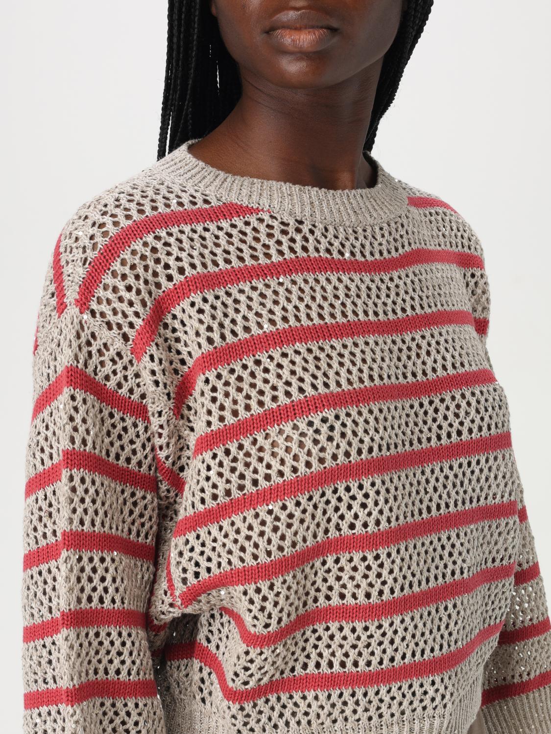 BRUNELLO CUCINELLI PULLOVER: Pullover damen Brunello Cucinelli, Rot - Img 5