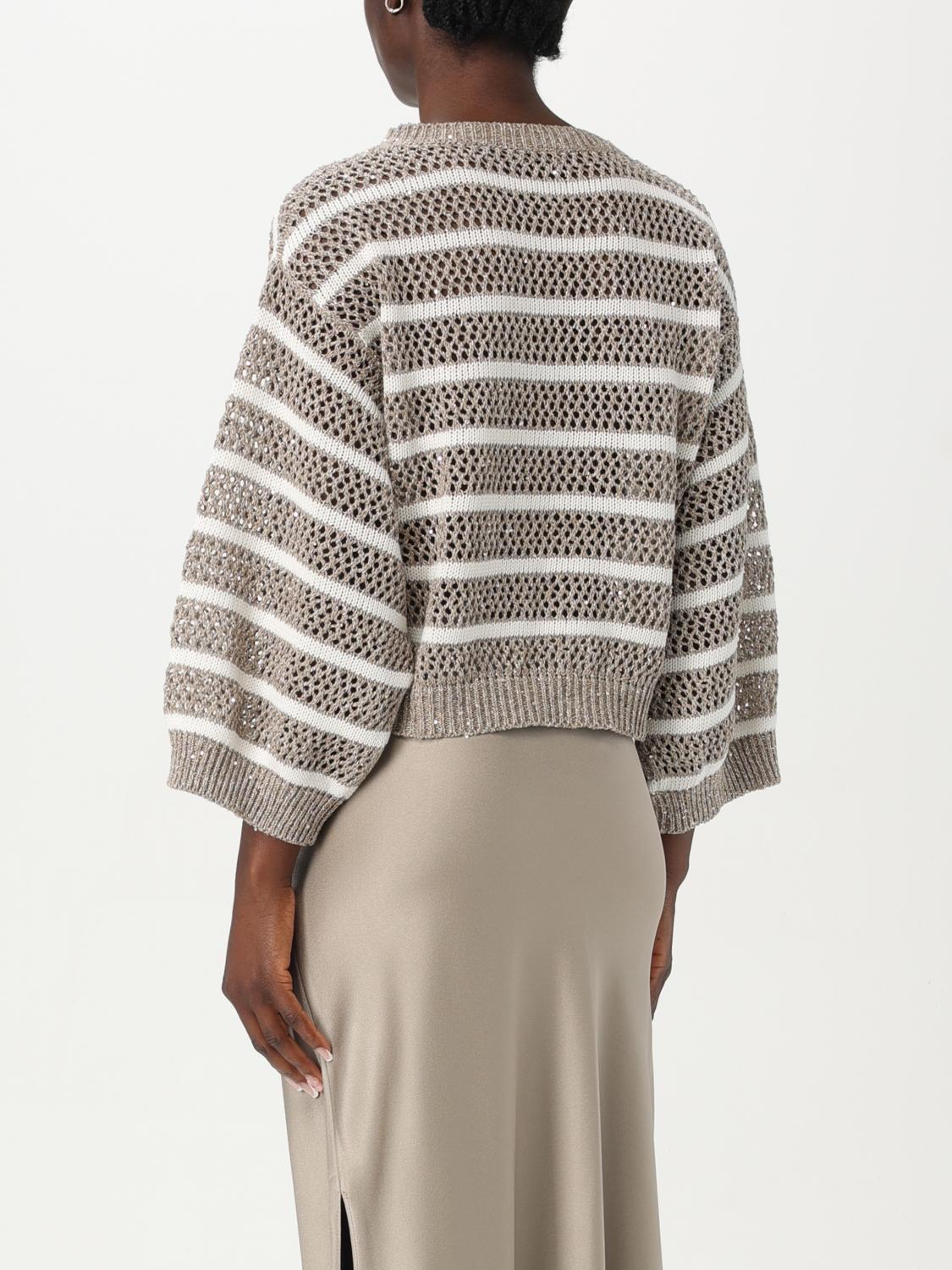 BRUNELLO CUCINELLI PULLOVER: Pullover damen Brunello Cucinelli, Beige - Img 3