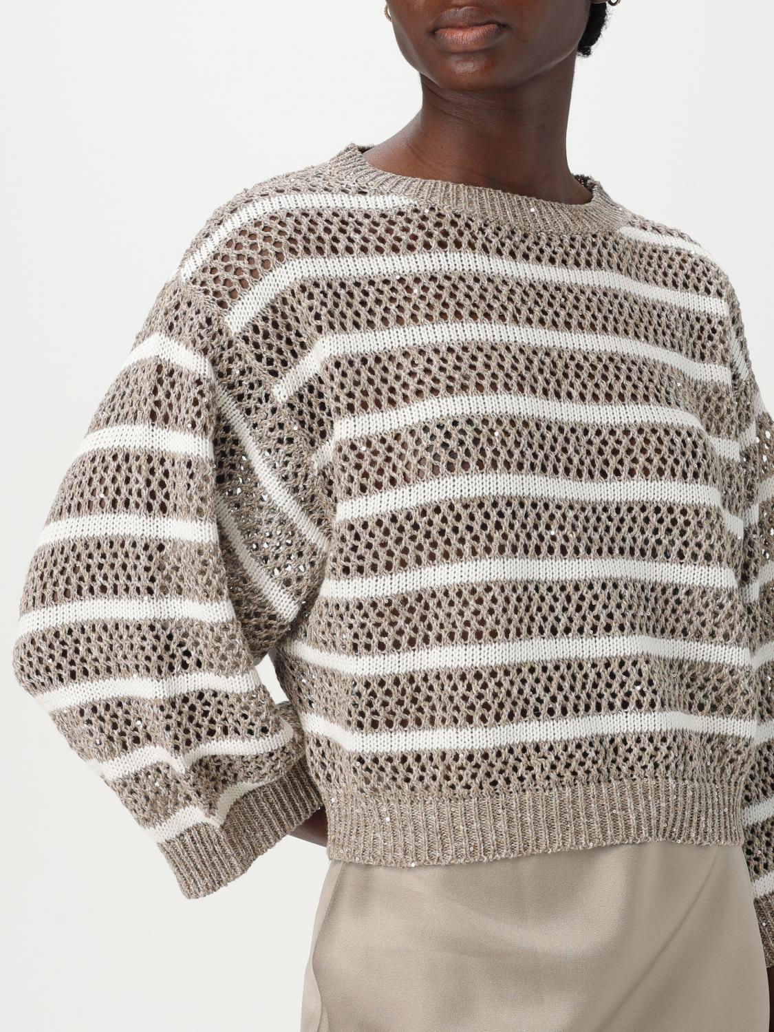 BRUNELLO CUCINELLI PULLOVER: Pullover damen Brunello Cucinelli, Beige - Img 5