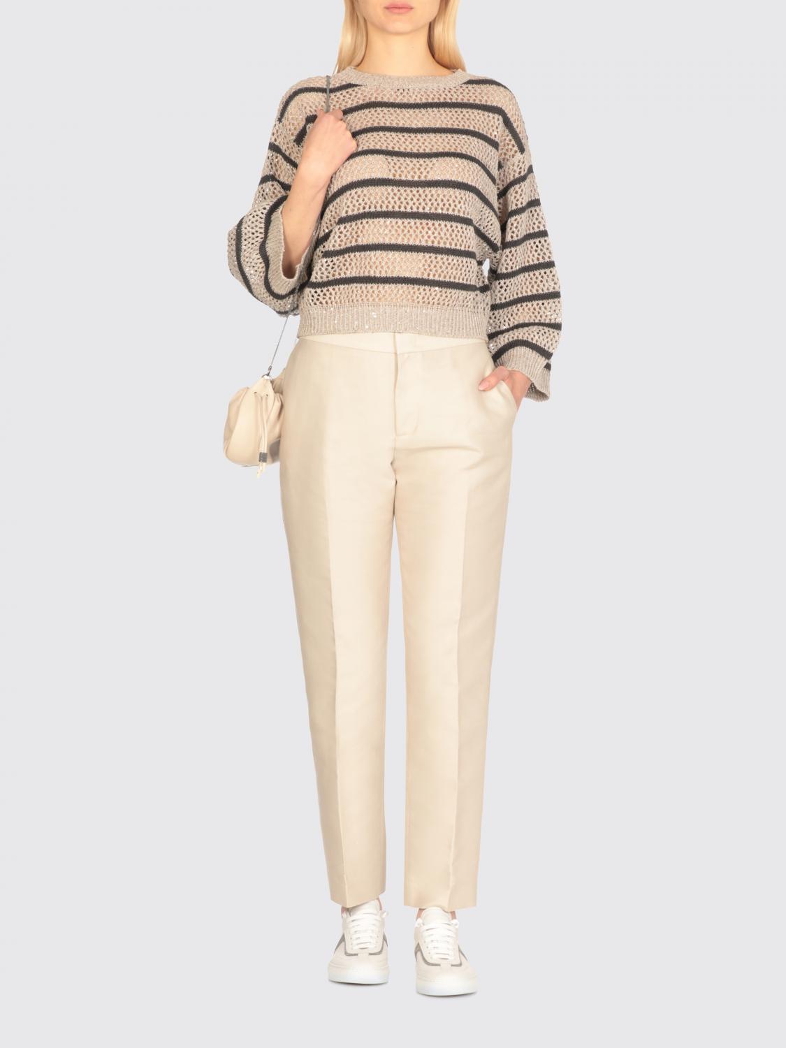 BRUNELLO CUCINELLI PULLOVER: Pullover damen Brunello Cucinelli, Sand - Img 2