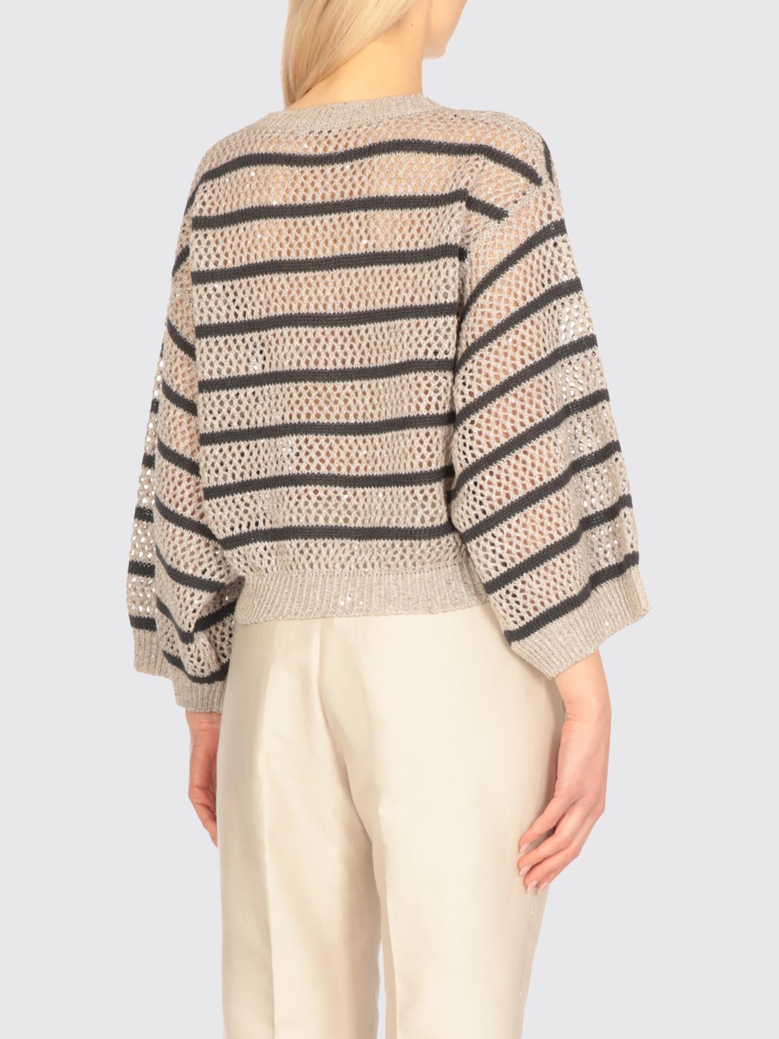 BRUNELLO CUCINELLI PULLOVER: Pullover damen Brunello Cucinelli, Sand - Img 3