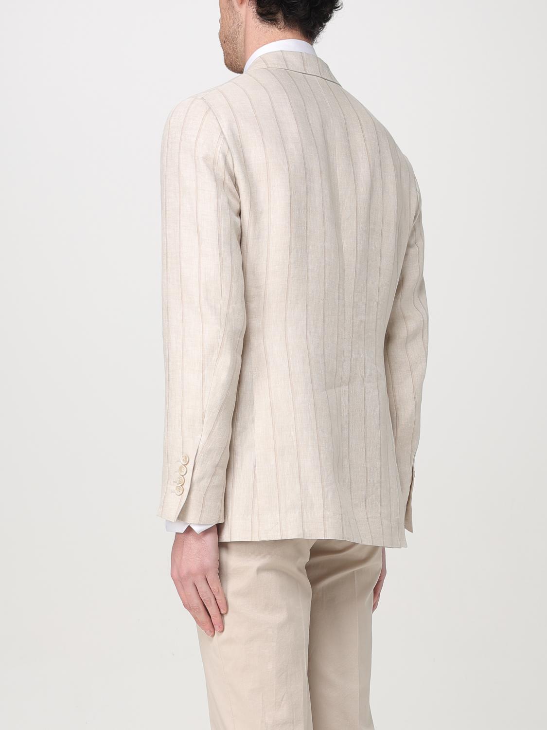 BRUNELLO CUCINELLI BLAZER: Brunello Cucinelli striped linen blazer, Cream - Img 3
