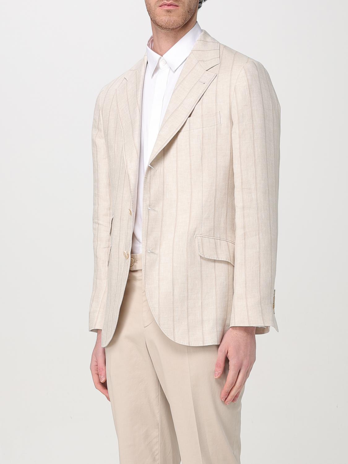 BRUNELLO CUCINELLI BLAZER: Brunello Cucinelli striped linen blazer, Cream - Img 4