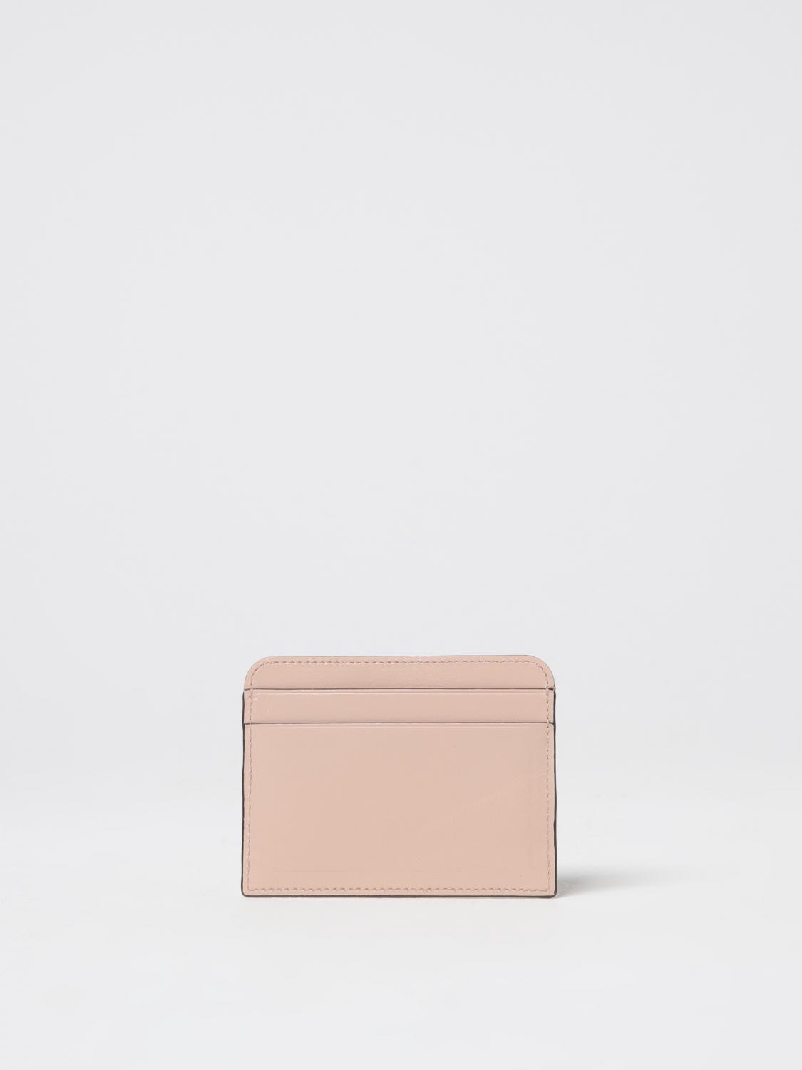 CHLOÉ PORTAFOGLIO: Portacarte di credito Iconic Chloè in pelle lucida , Rosa - Img 2