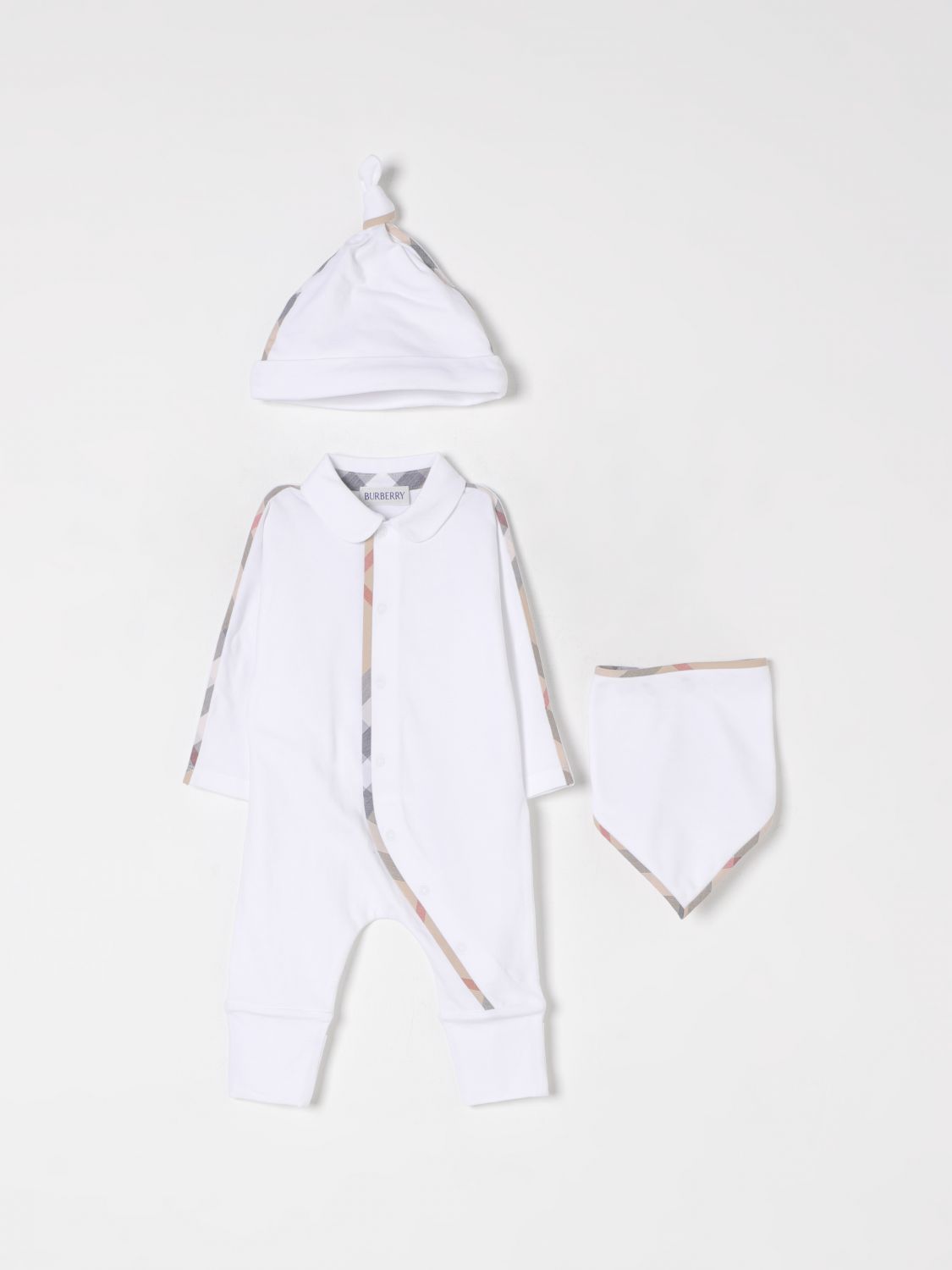 BURBERRY ROMPER: Romper kids Burberry, White - Img 1