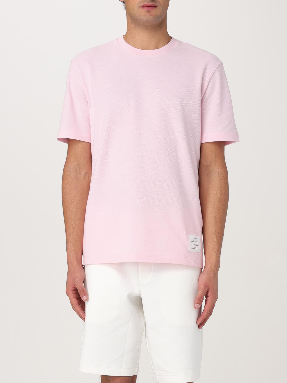 THOM BROWNE CAMISETA: Camiseta de algodón con logo Thom Browne, Rosa - Img 1
