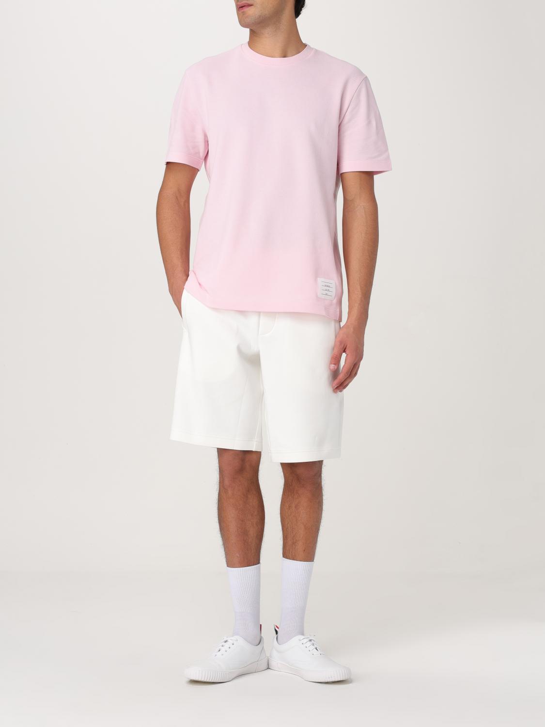 THOM BROWNE CAMISETA: Camiseta de algodón con logo Thom Browne, Rosa - Img 2