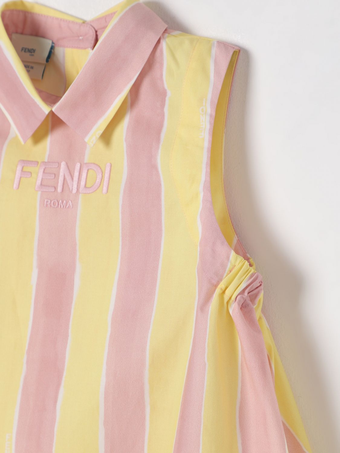 FENDI 连衣裙: 连衣裙 儿童 Fendi, 黄色 - Img 3