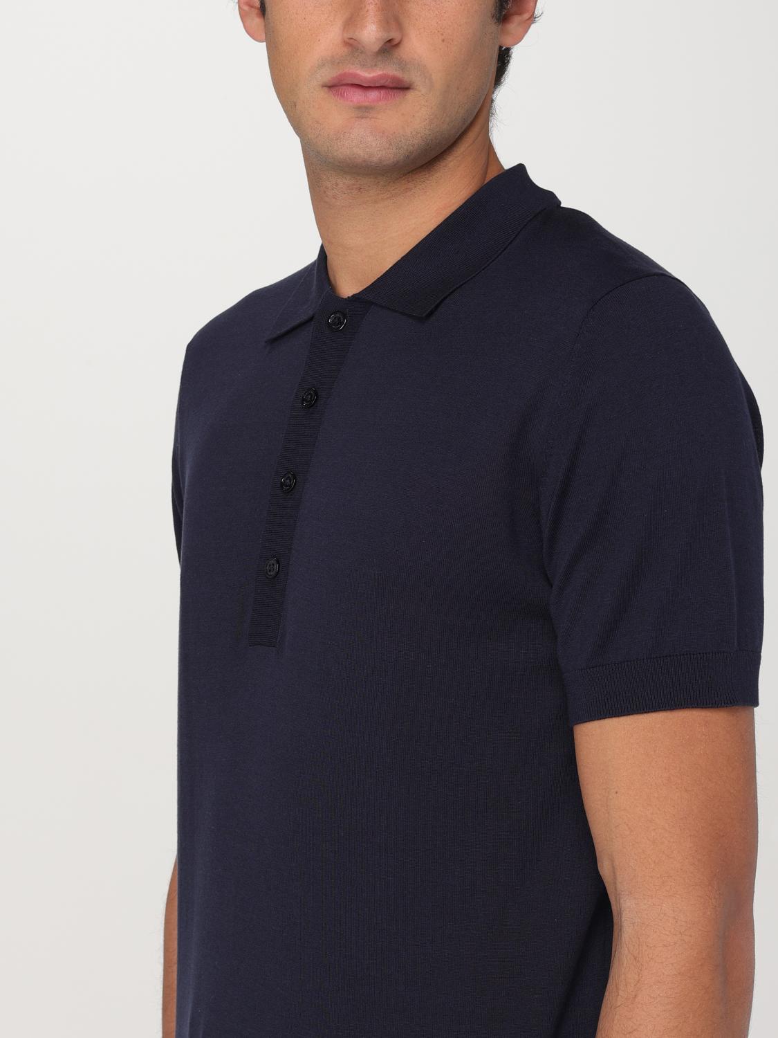PAOLO PECORA POLO: Polo in maglia di cotone e seta Paolo Pecora, Blue - Img 3