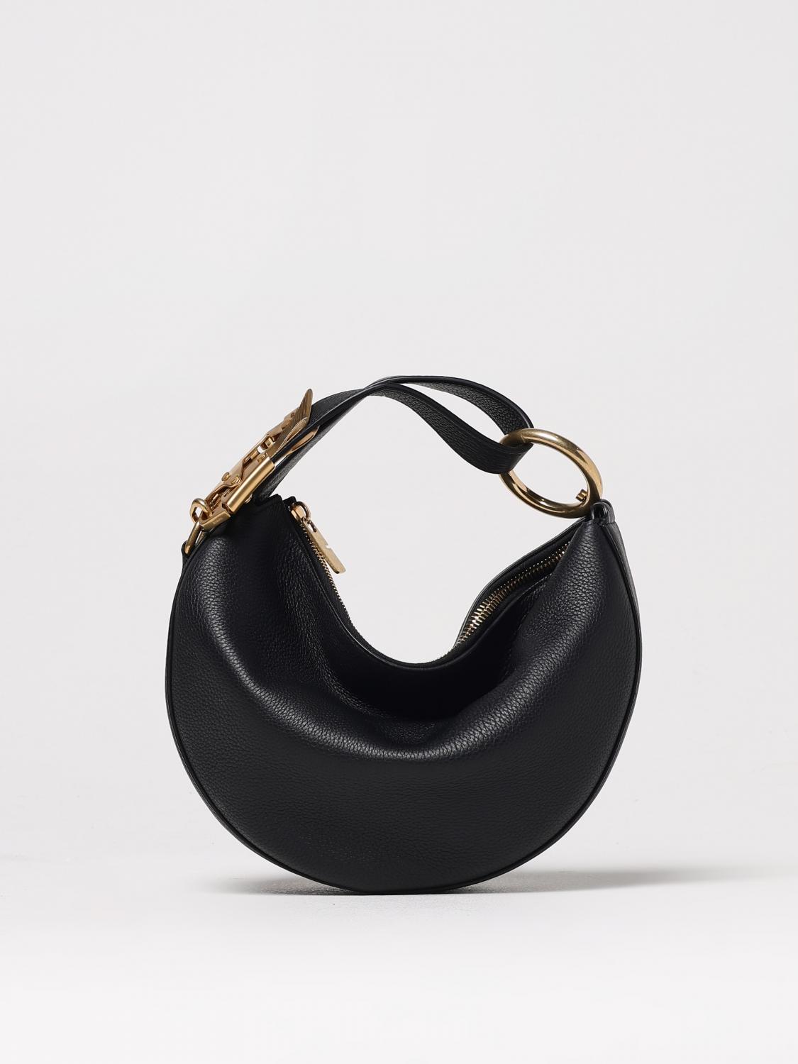BURBERRY BORSA MINI: Borsa Knight Arc Burberry in pelle a grana, Nero - Img 1