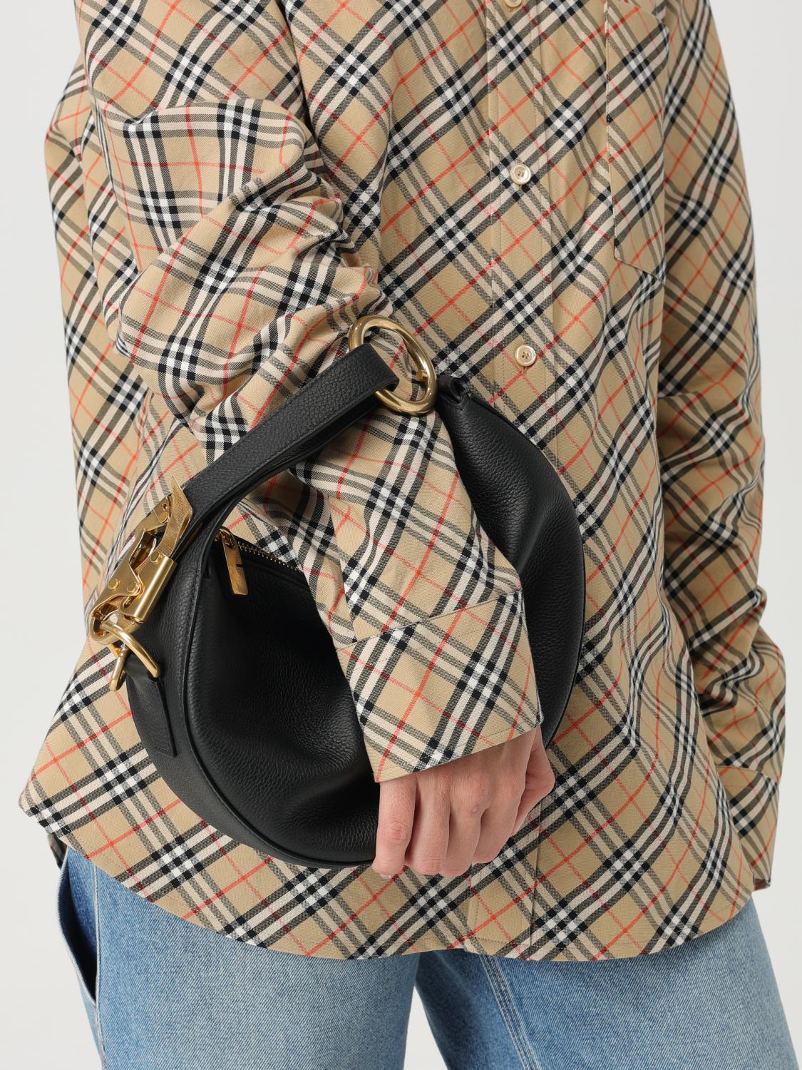 BURBERRY BORSA MINI: Borsa Knight Arc Burberry in pelle a grana, Nero - Img 2