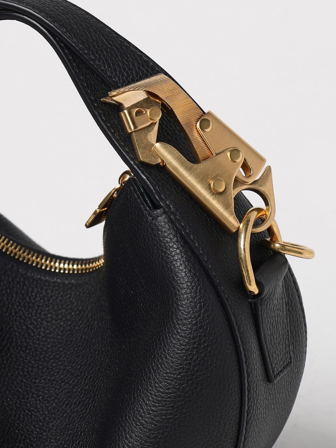 BURBERRY BORSA MINI: Borsa Knight Arc Burberry in pelle a grana, Nero - Img 4
