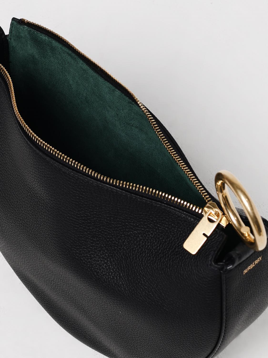 BURBERRY BORSA MINI: Borsa Knight Arc Burberry in pelle a grana, Nero - Img 5