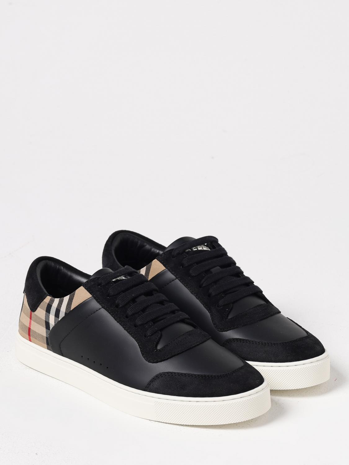 BURBERRY SNEAKERS: Sneakers Vintage Check Burberry in pelle , Nero - Img 2