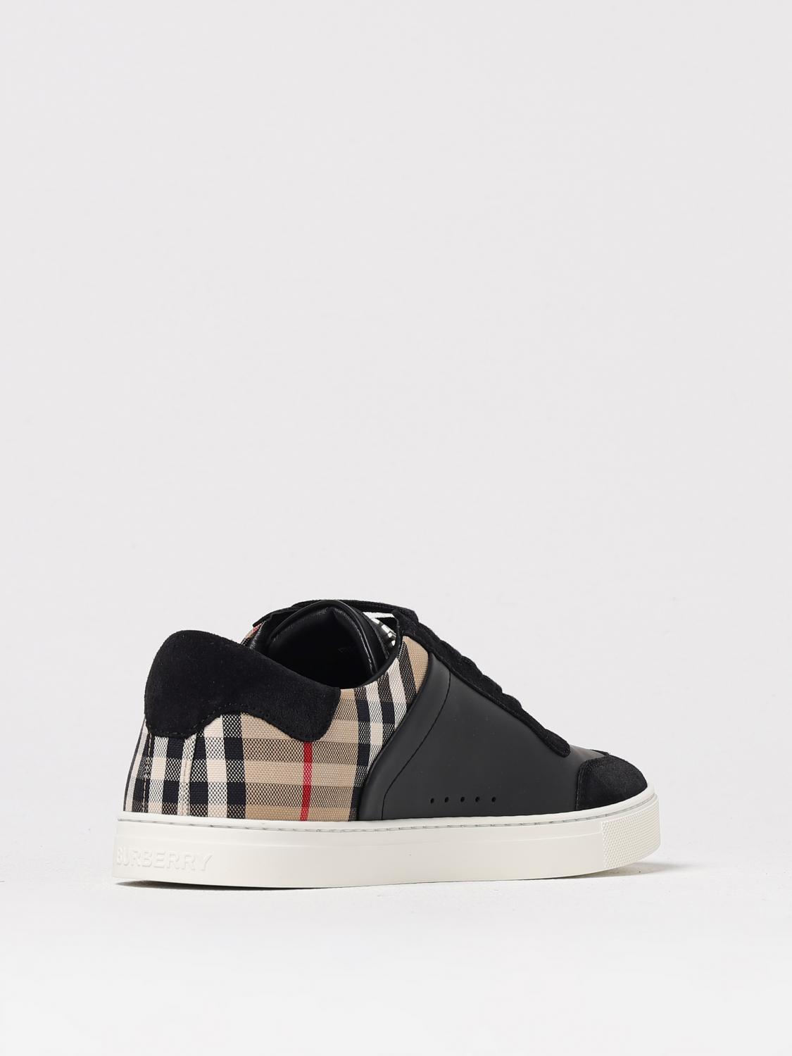 BURBERRY SNEAKERS: Sneakers Vintage Check Burberry in pelle , Nero - Img 3