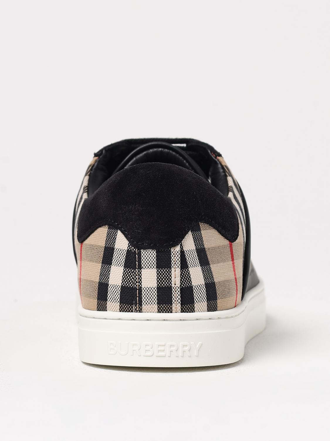 BURBERRY SNEAKERS: Sneakers Vintage Check Burberry in pelle , Nero - Img 4