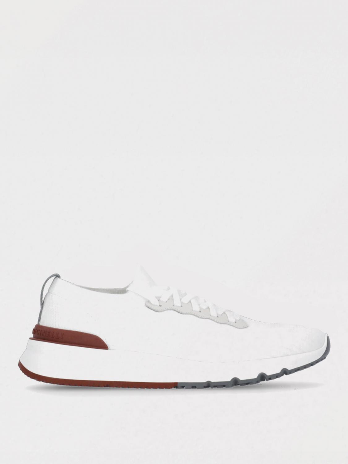 BRUNELLO CUCINELLI SNEAKERS: Sneakers Brunello Cucinelli in maglia di cotone , Bianco - Img 1