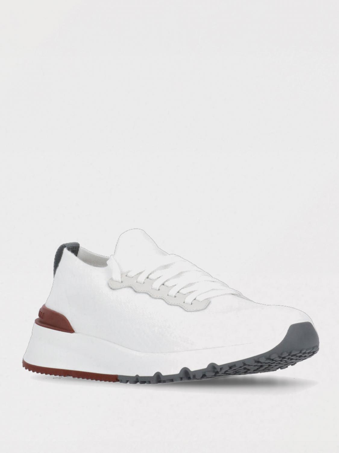 BRUNELLO CUCINELLI SNEAKERS: Sneakers Brunello Cucinelli in maglia di cotone , Bianco - Img 3