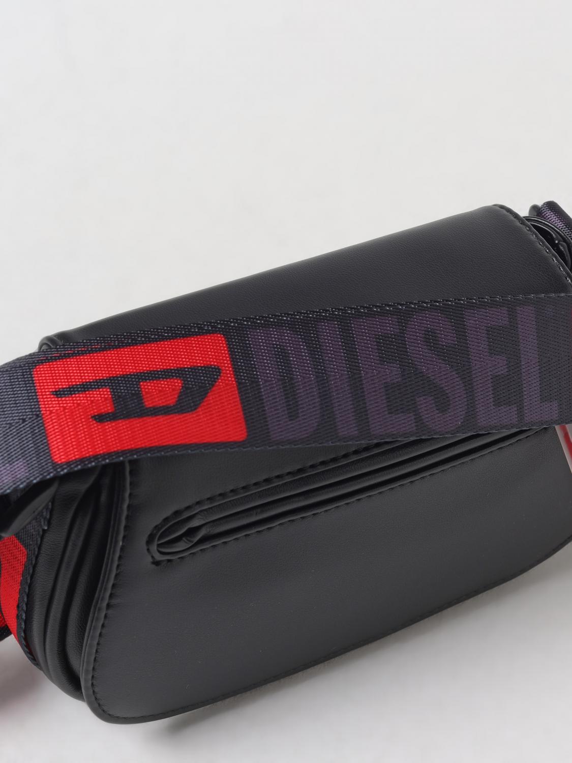 DIESEL BORSA: Borsa a tracolla con cinghia logata Diesel in pelle cruelty-free, Nero - Img 3