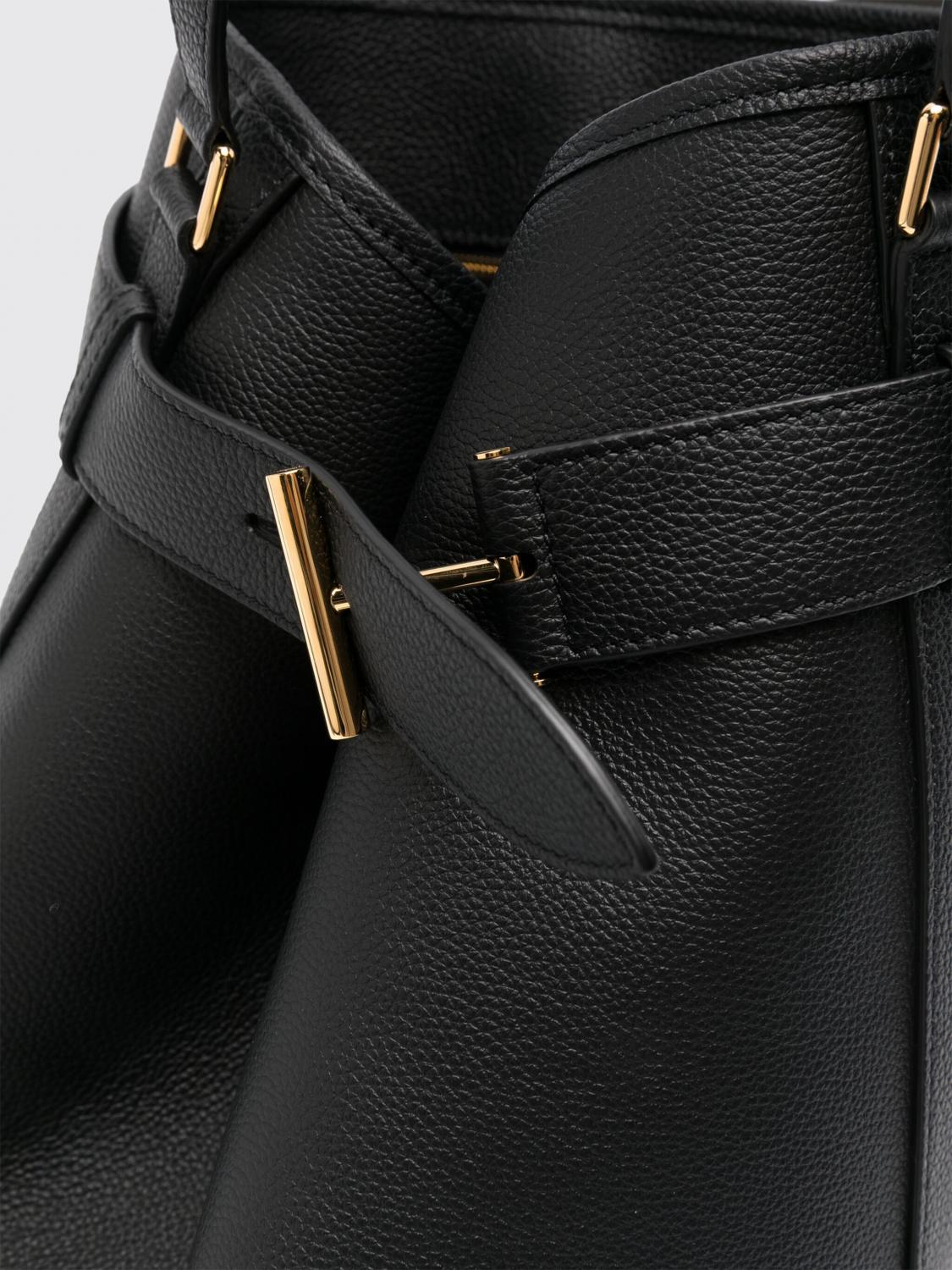 TOM FORD BORSA A SPALLA: Borsa a secchiello Tara Tom Ford in pelle a grana , Nero - Img 4