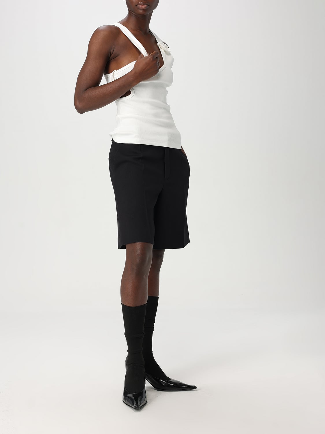 COURRÈGES TOP: Canotta Courrèges in cotone stretch , Bianco - Img 2