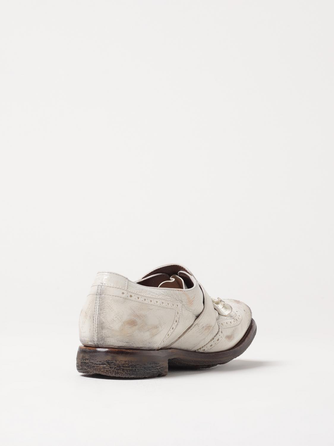 CHURCH'S STRINGATE: Monk Strap Shanghai Church's in pelle a grana used con motivo brogue , Bianco - Img 3