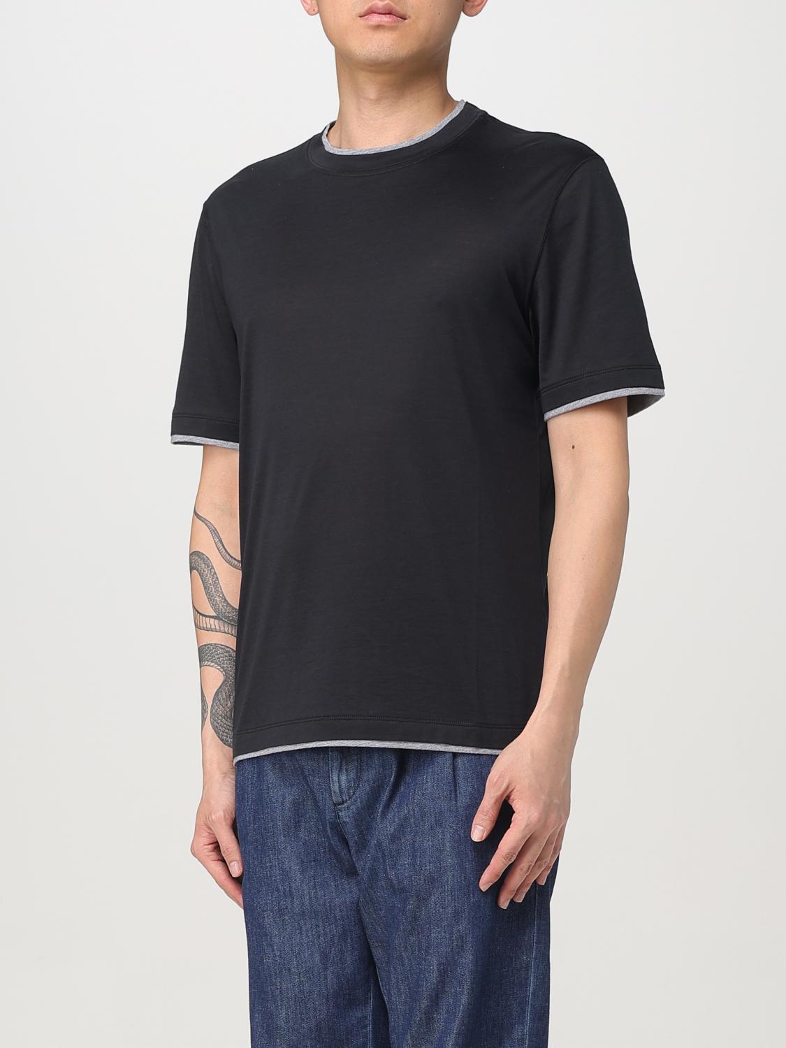 BRUNELLO CUCINELLI T-SHIRT: T-shirt basic Brunello Cucinelli in cotone e seta, Nero - Img 4