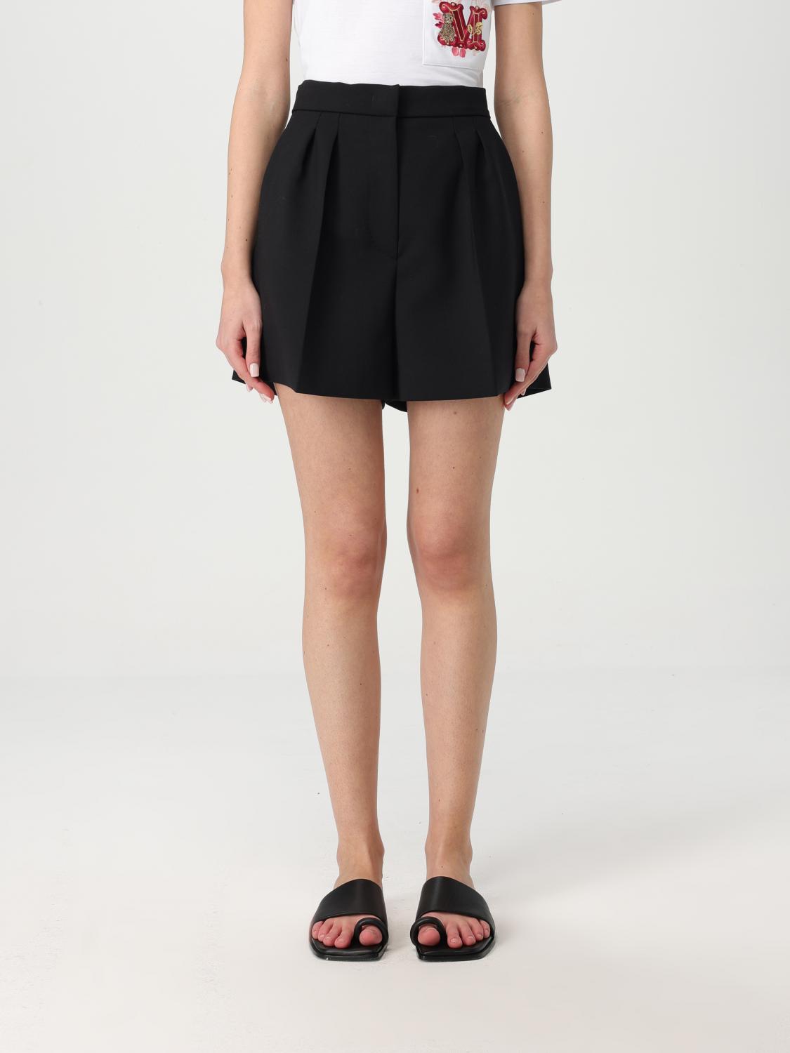 MAX MARA PANTALONCINI: Shorts con pince in lana vergine Max Mara, Nero - Img 1
