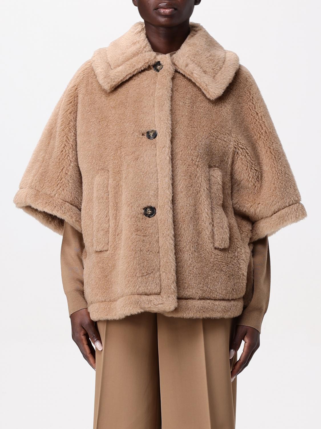 MAX MARA FUR COAT: Jacket woman Max Mara, Beige - Img 1