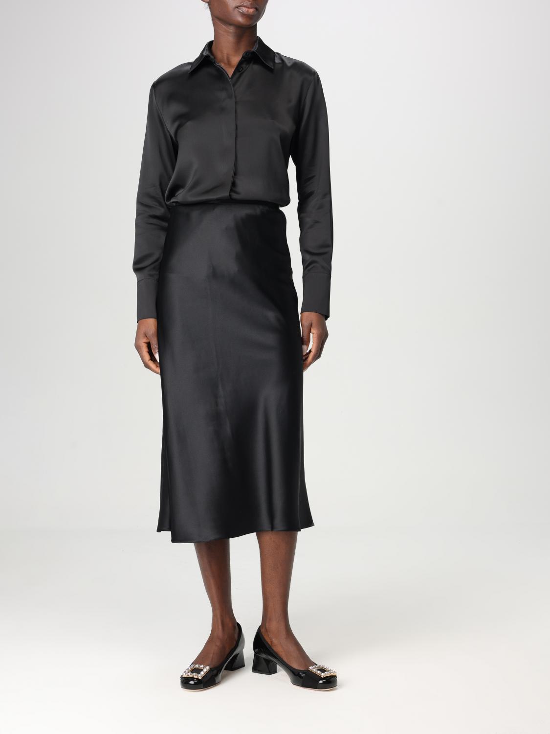 MAX MARA GONNA: Gonna midi Max Mara in seta , Nero - Img 2