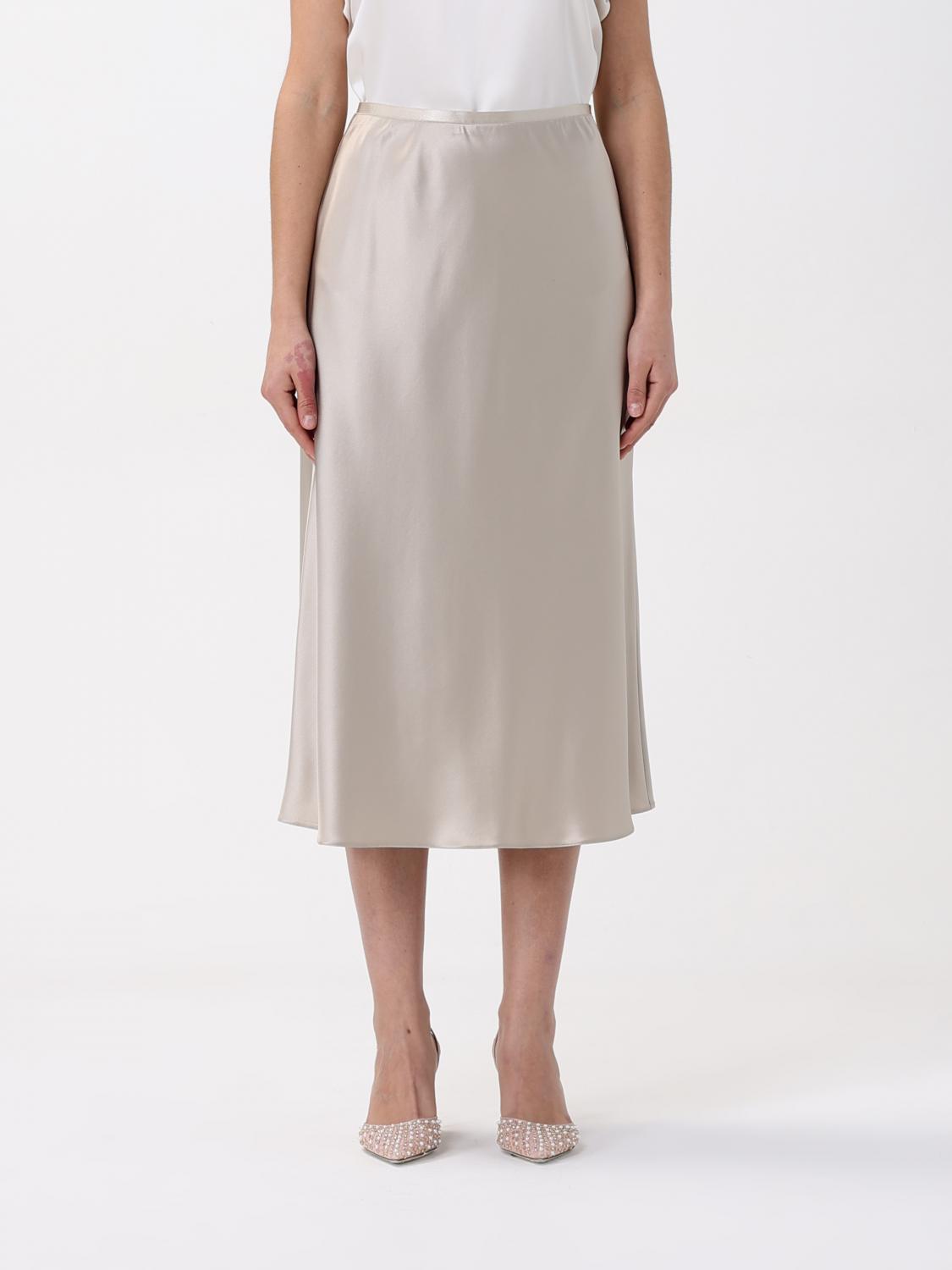 MAX MARA GONNA: Gonna midi Max Mara in seta , Marrone - Img 1