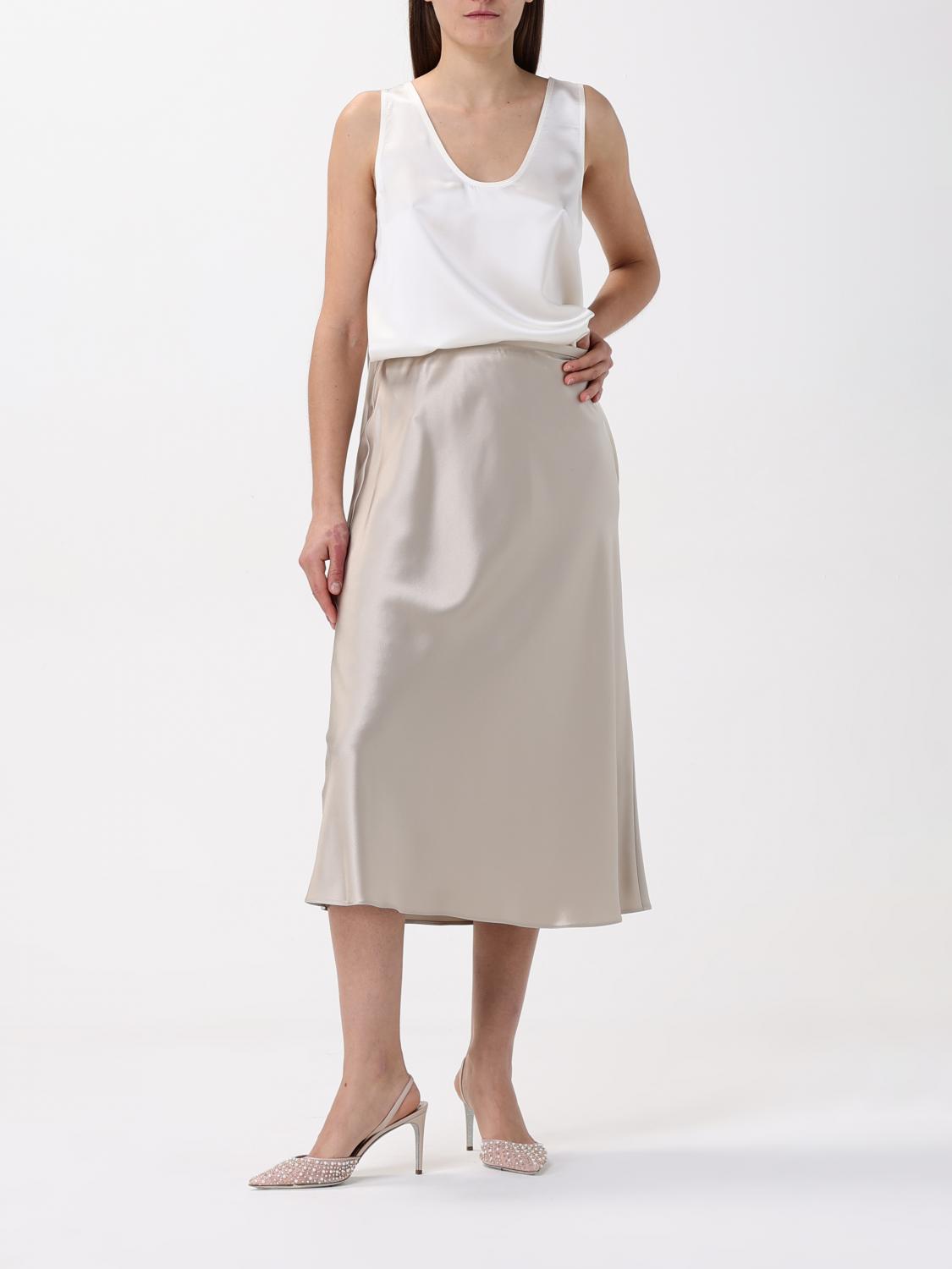 MAX MARA GONNA: Gonna midi Max Mara in seta , Marrone - Img 2