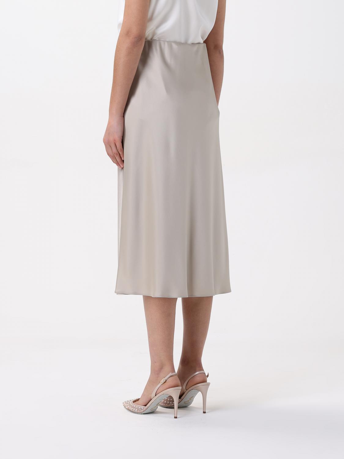 MAX MARA GONNA: Gonna midi Max Mara in seta , Marrone - Img 3