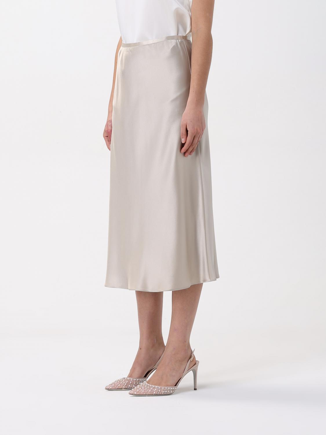 MAX MARA GONNA: Gonna midi Max Mara in seta , Marrone - Img 4