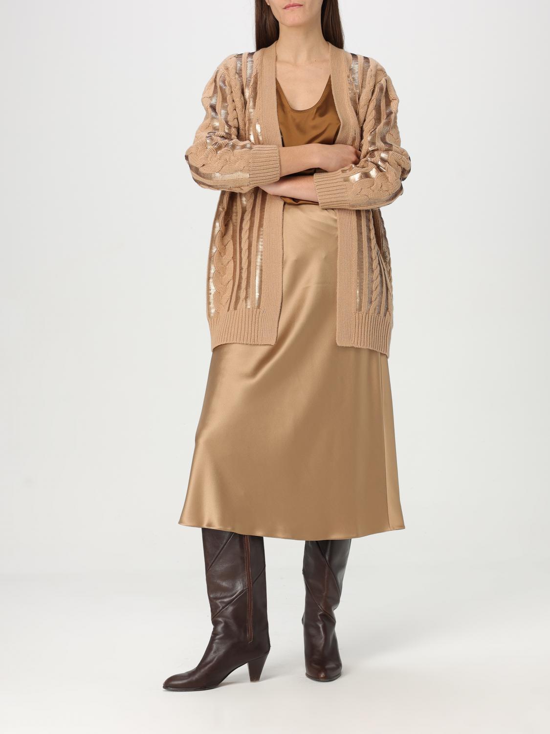 MAX MARA GONNA: Gonna midi Max Mara in seta , Oro - Img 2