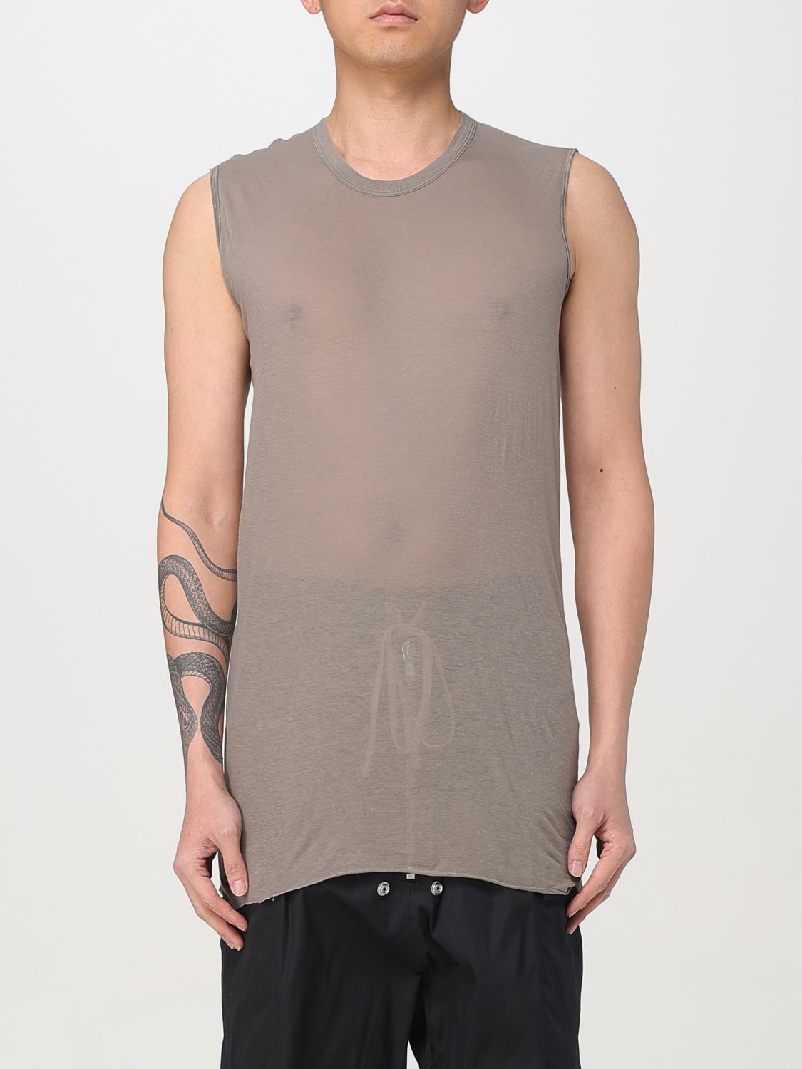 RICK OWENS T-SHIRT: Rick Owens organic cotton tank top, Rust - Img 1