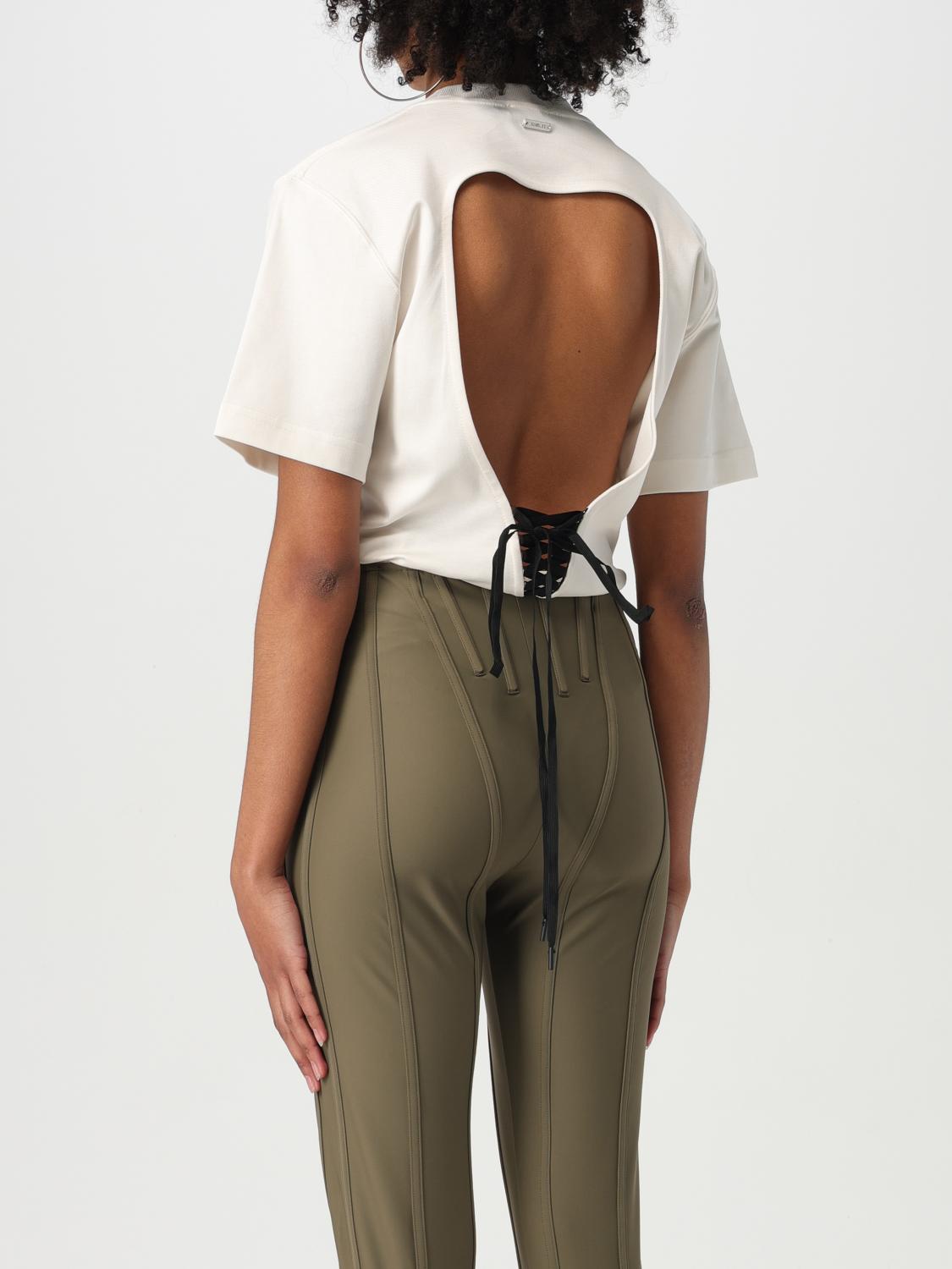 MUGLER TOP: Body a t-shirt Mugler con schiena scoperta, Fantasia - Img 3