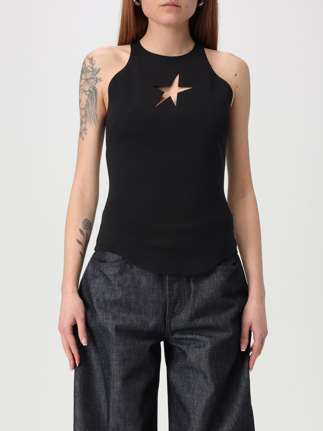 MUGLER TOP: Top con stella traforata in poliammide Mugler, Nero - Img 1