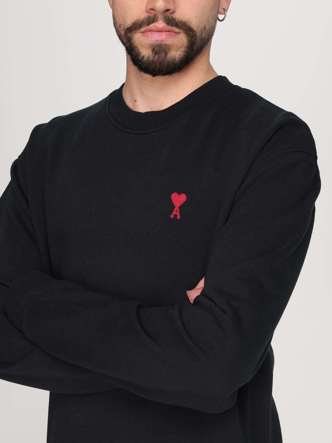 AMI PARIS SWEATSHIRT: Felpa a girocollo con mini logo Ami Paris, Noir - Img 4