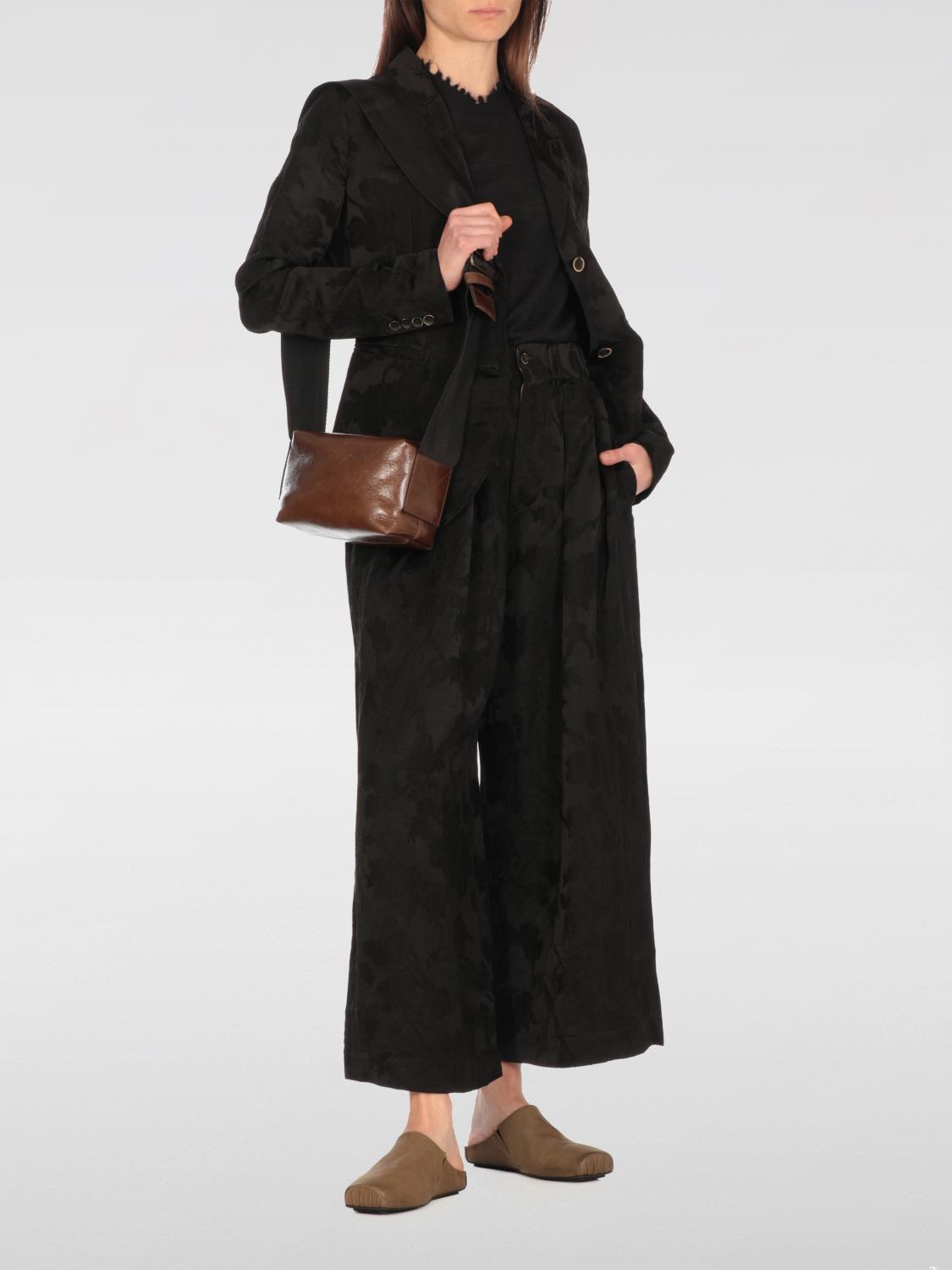 UMA WANG BLAZER: Blazer a monopetto in misto lino camouflage Uma Wang, Nero - Img 2