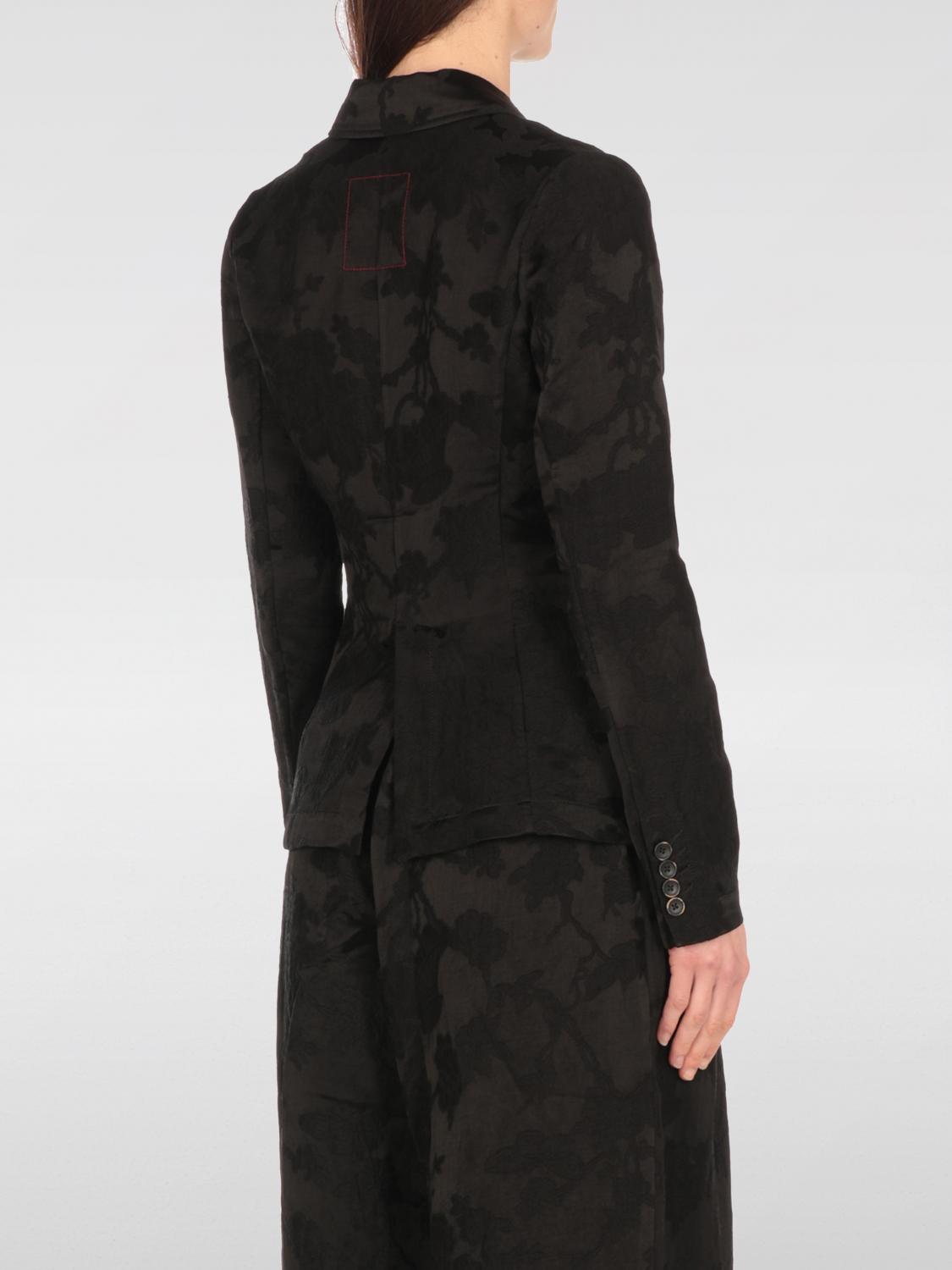 UMA WANG BLAZER: Blazer a monopetto in misto lino camouflage Uma Wang, Nero - Img 3