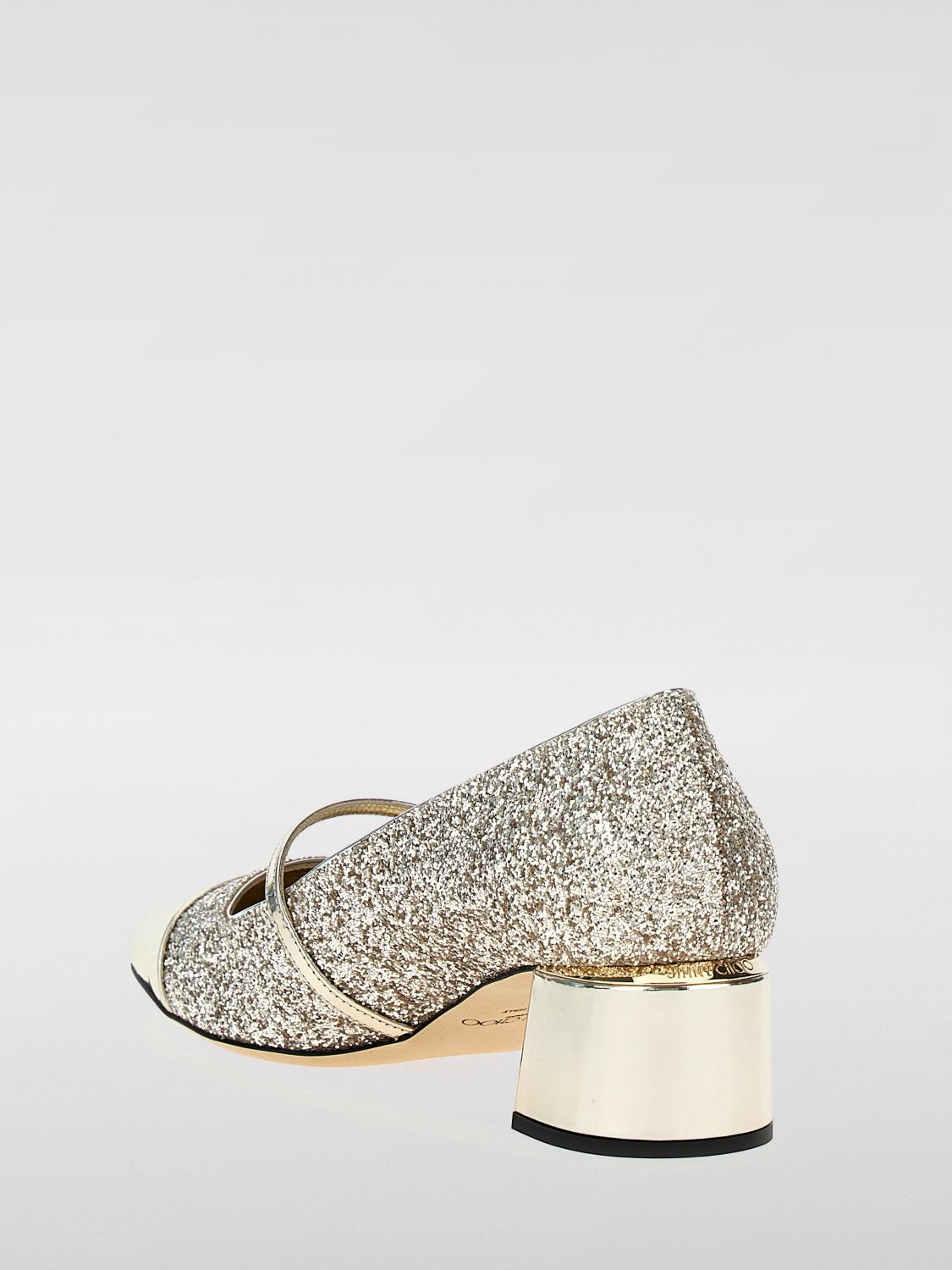 JIMMY CHOO DÉCOLLETÉ: Pump Elisa Jimmy Choo in pelle glitter e laminata , Silver - Img 3