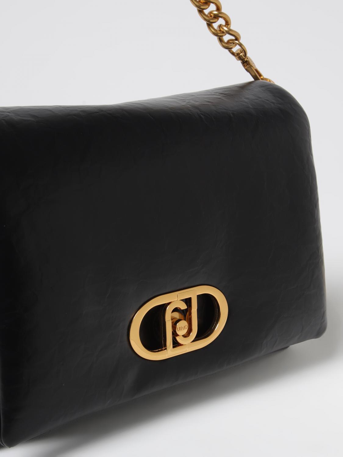 LIU JO BORSA A SPALLA: Borsa Liu Jo in pelle sintetica stropicciata , Nero - Img 3