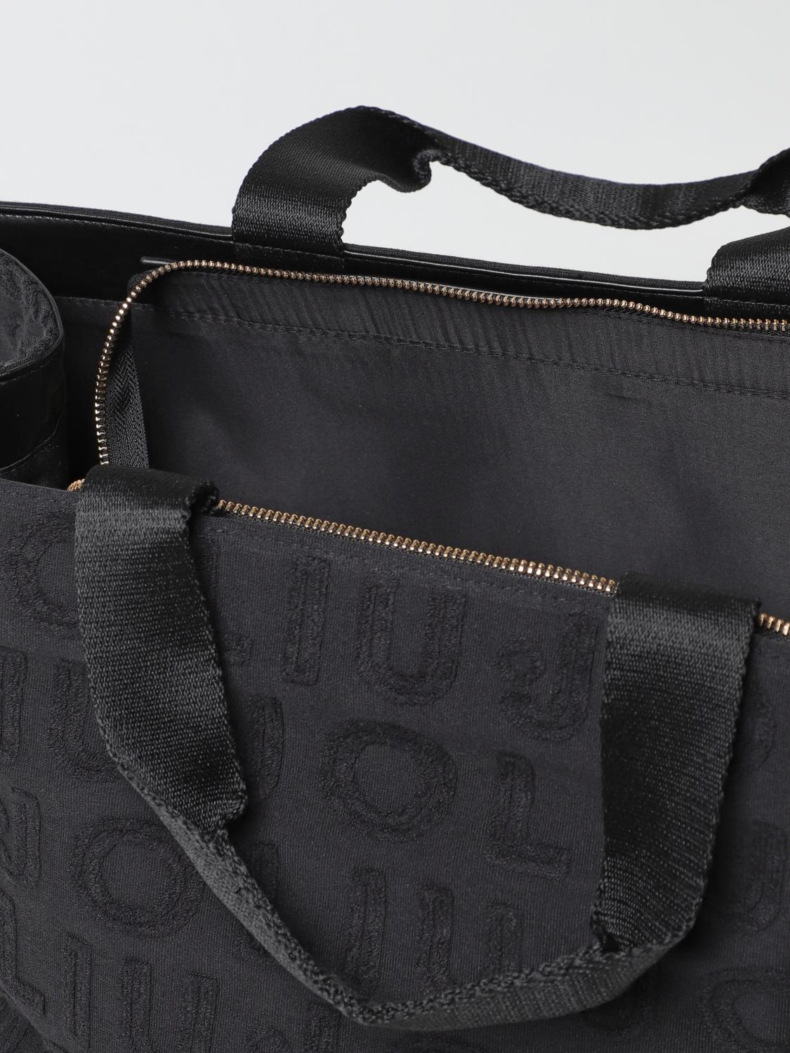 LIU JO BORSA TOTE: Borsa Tote Liu Jo in canvas con logo jacquard , Nero - Img 3