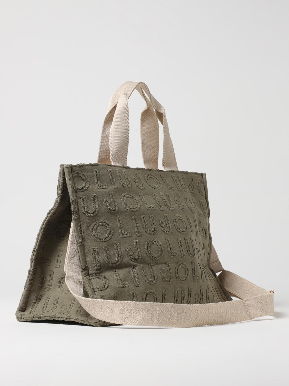 LIU JO BORSA TOTE: Borsa Tote Liu Jo in canvas con logo jacquard , Verde - Img 2
