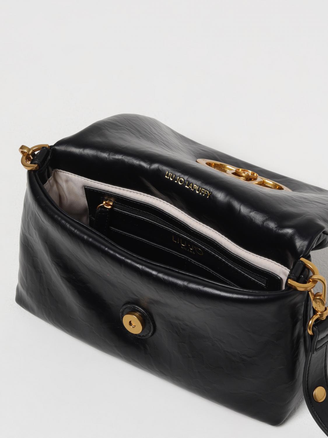 LIU JO BORSA A SPALLA: Borsa Lapuffy M Liu Jo in pelle sintetica, Nero - Img 3